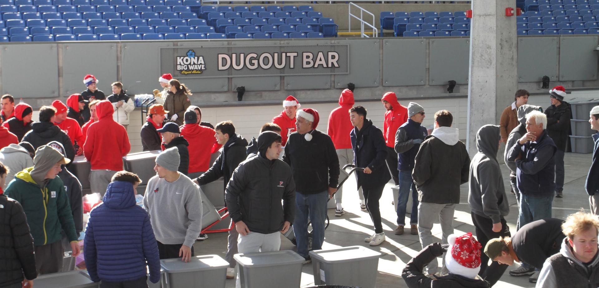 Hundreds of volunteers staging the bins